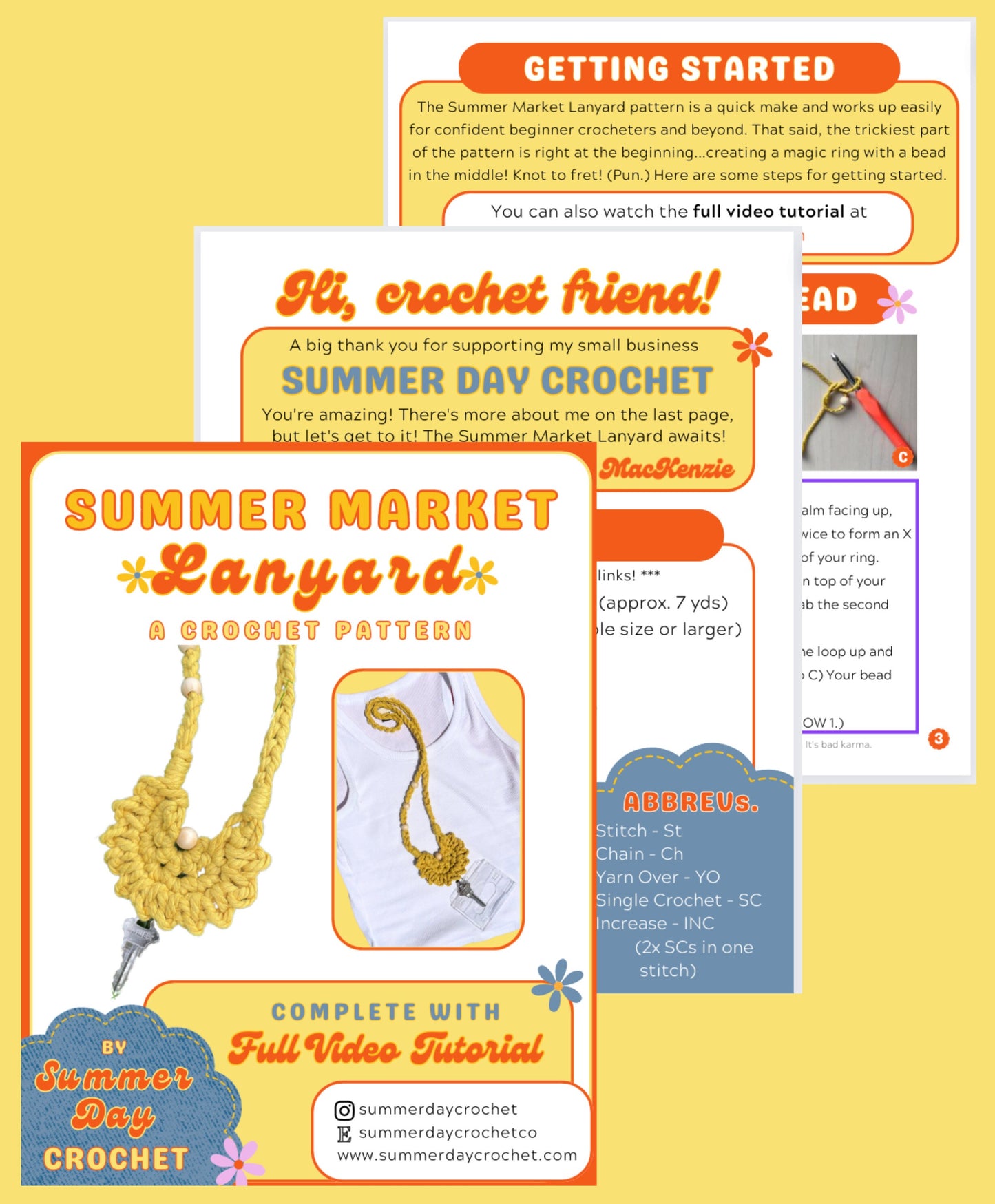 Summer Market Lanyard - Crochet Pattern