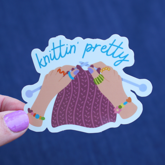 Knittin' Pretty - Sticker