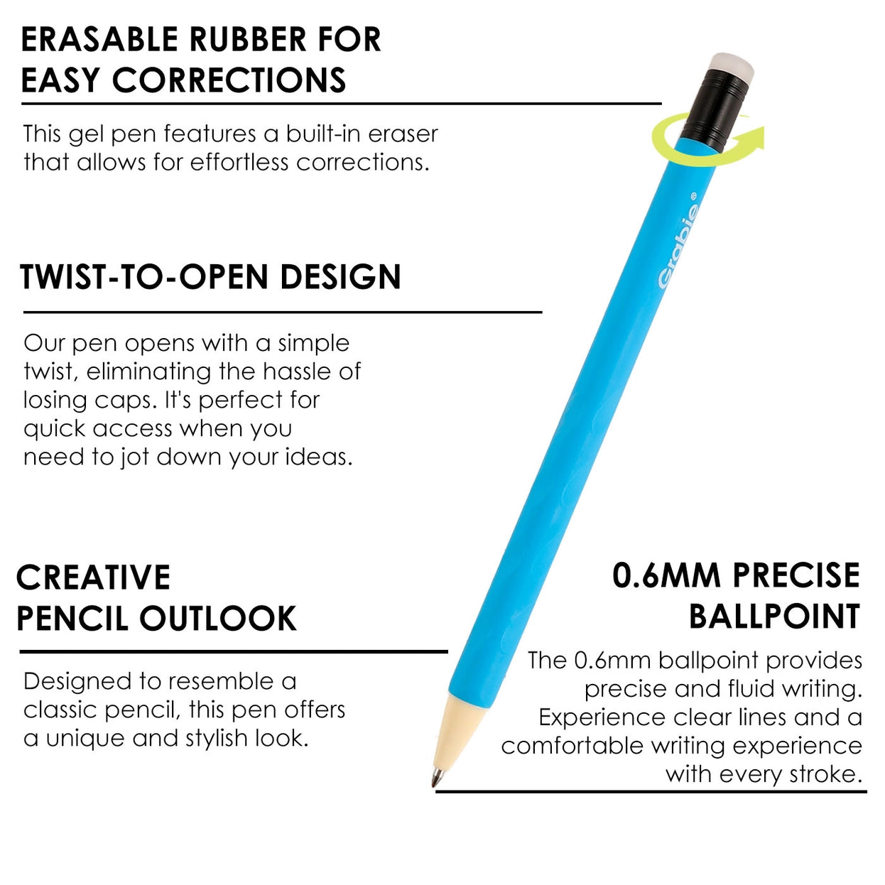 Erasable Gel Pens by Grabie