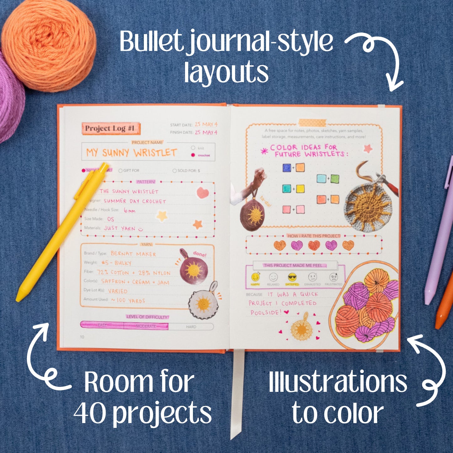*PRE-ORDER* - Project Log for Knitters + Crocheters